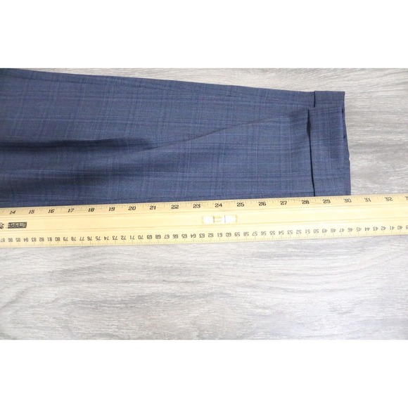 54L Hart Schaffner Marx Navy Wool 2-Piece Suit Trousers Jacket Pants 41 - Picture 16 of 16